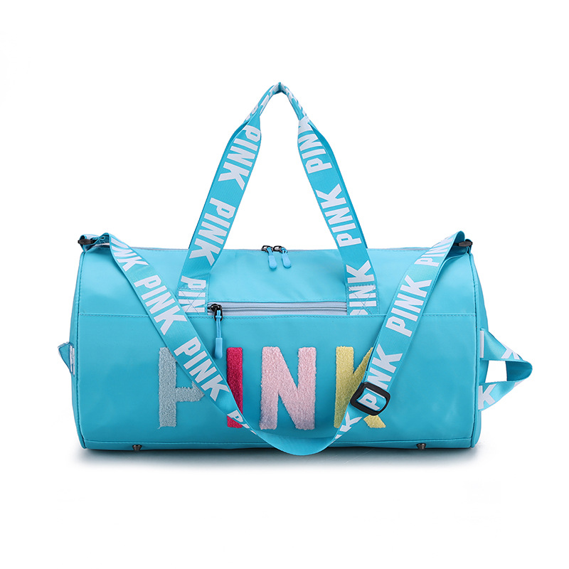Custom logo Large Capacity Duffel Sports Overnight Travel Bag sport crossbody duffle pink gym bag for girls women/DQ07-110