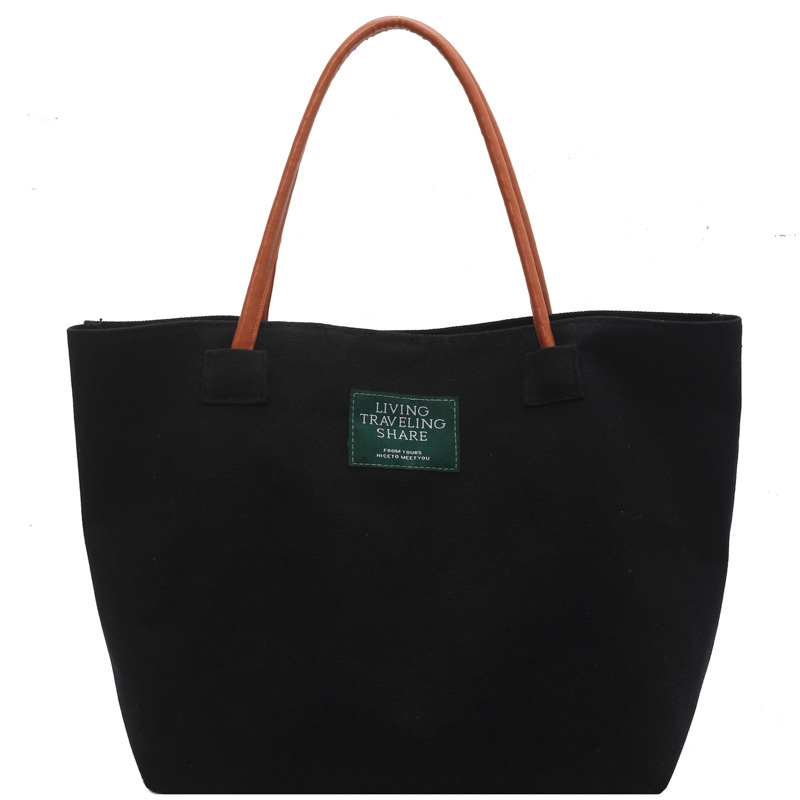 Recycled Canvas Bag Large Capacity Magnetic Buckle Bag ins Japanese Design Simple Cold Style Female Large Women's Tote Bag