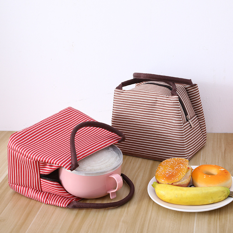 Wholesale new products striped insulation bag oxford cloth waterproof large picnic bag cooler bag