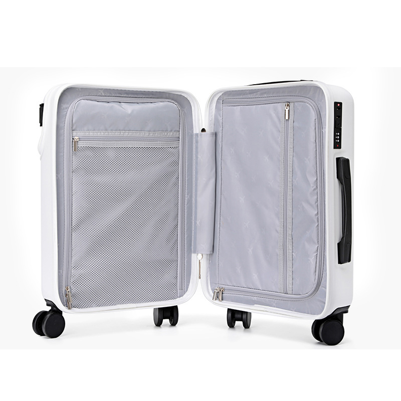 Front opening trolley box, universal wheel travel box, 24 inch password box, 20 inch boarding case, zipper, lightweight luggage