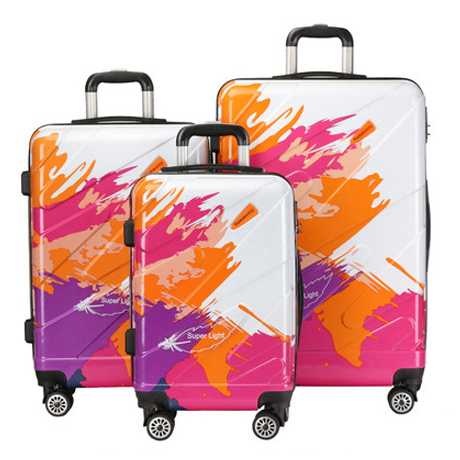 abs trolley case with logo travel luggage Luggage foreign trade luggage 3 pieces set